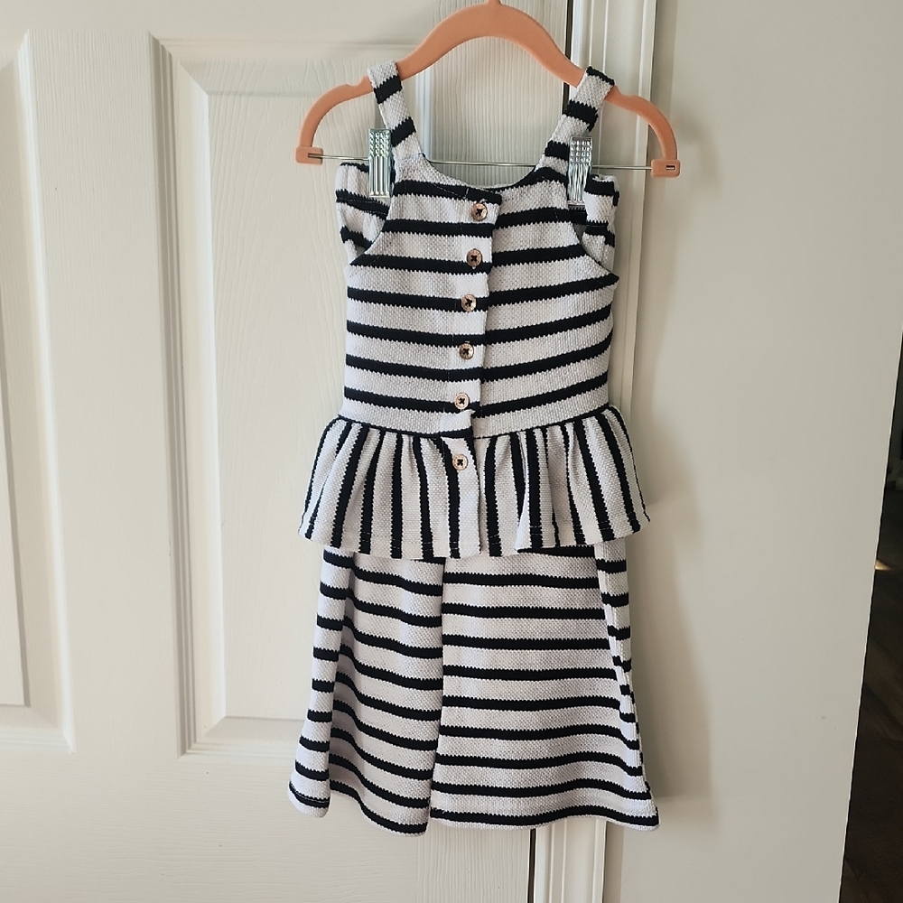 Vince Camuto Black And White Peplum Set -3T